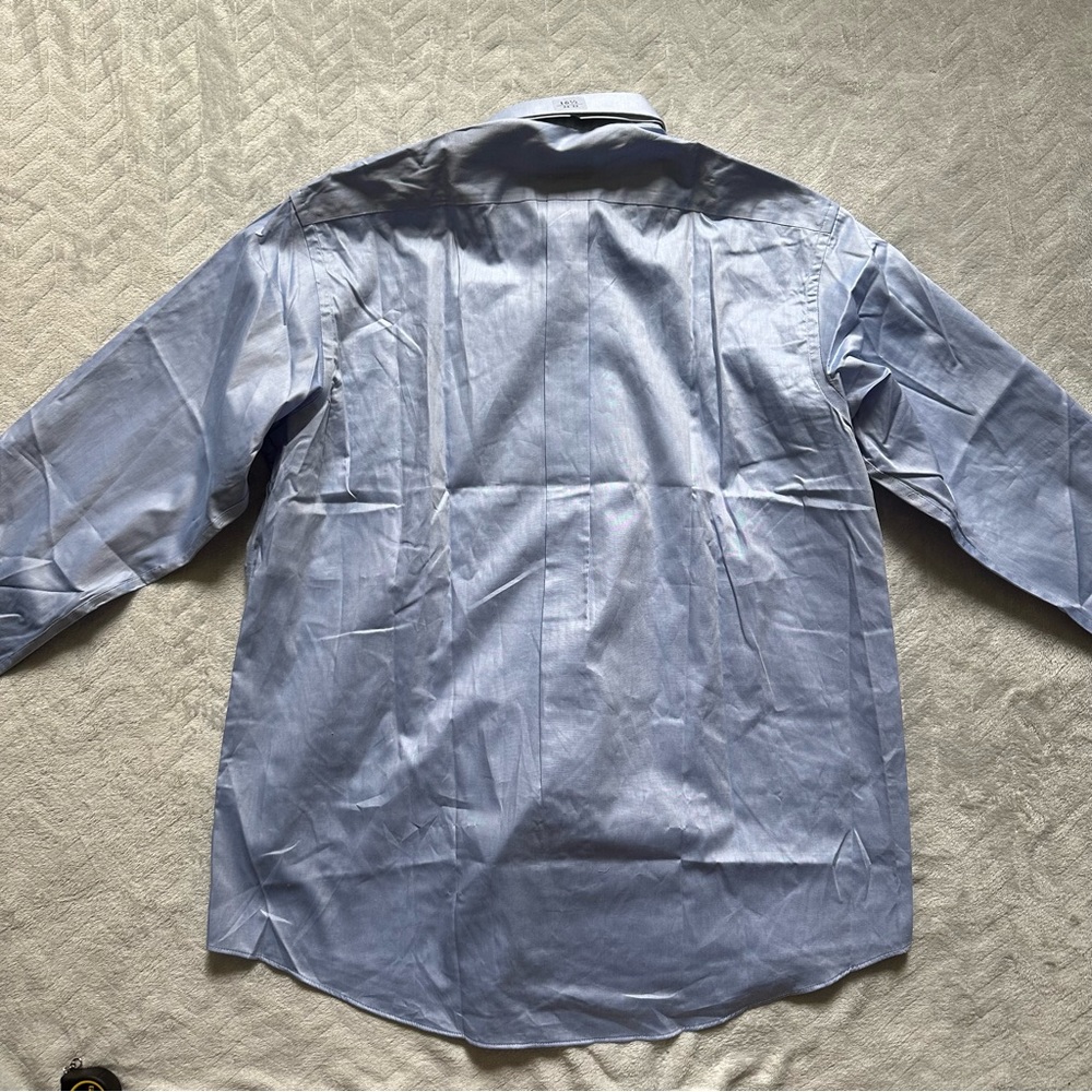 Club Room Men’s Button Down Dress Shirt Light Blue Neck 16.5 - Picture 3 of 10
